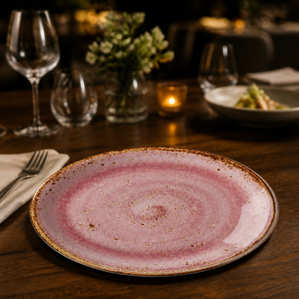 Plate Coupe 152.5mm Pink Vitrified Ceramic for Creative Culinary Presentations (Pack of 12)