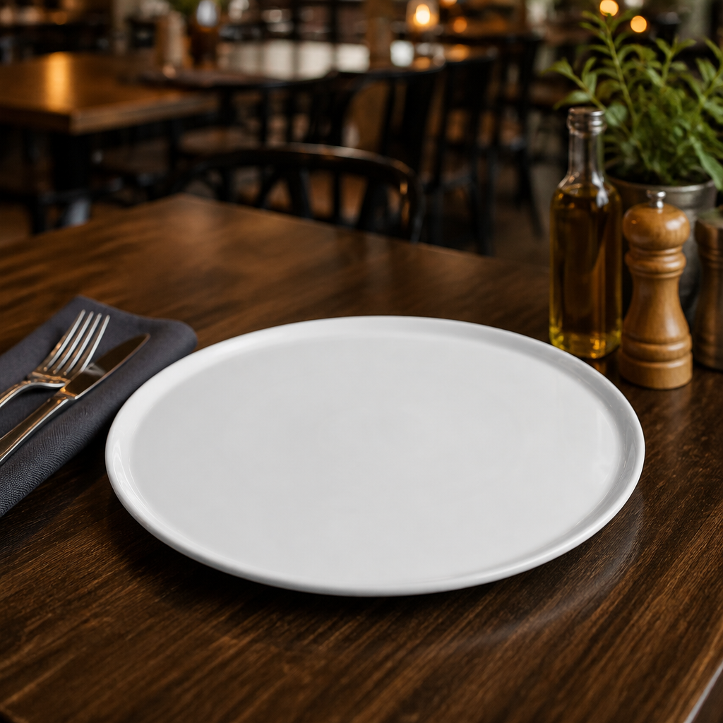 Classic White Porcelain Pizza Plates 315mm for Restaurants & Cafés (Pack of 12)