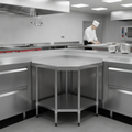 304 Stainless Steel Corner Table 800x600mm for Kitchen Workspaces