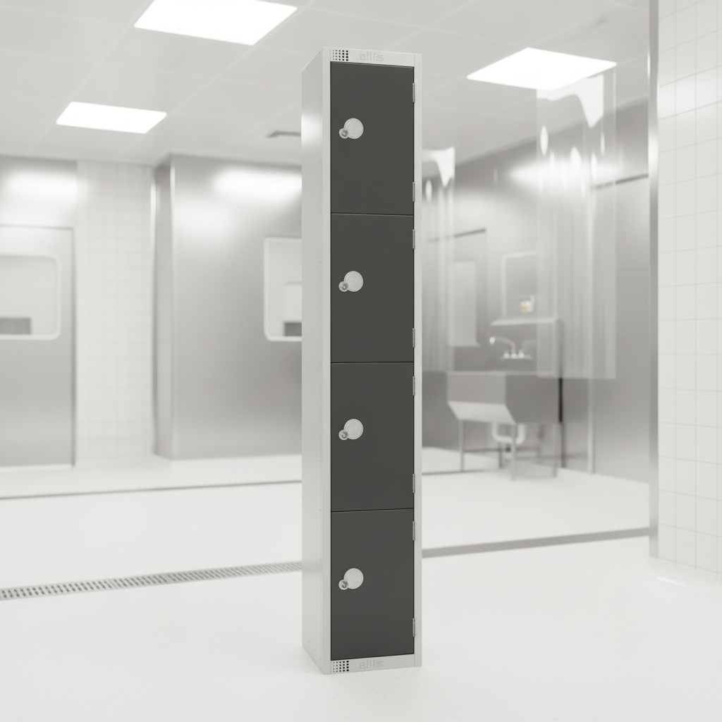 Powder Coated Steel Lockers 450mm Deep for High Sanitation Areas