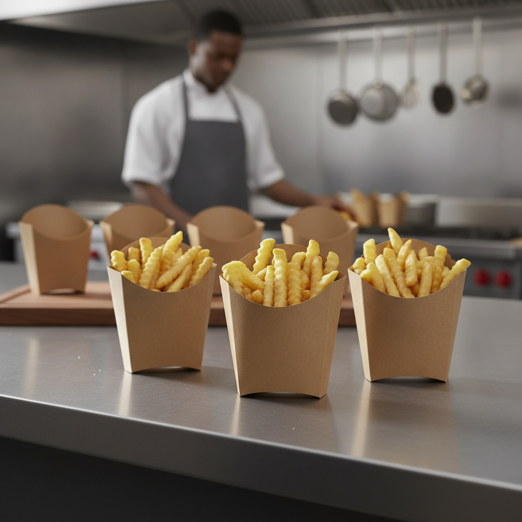 Recyclable Paperboard Medium Chip Carton for Takeaway Service (Pack of 1000)