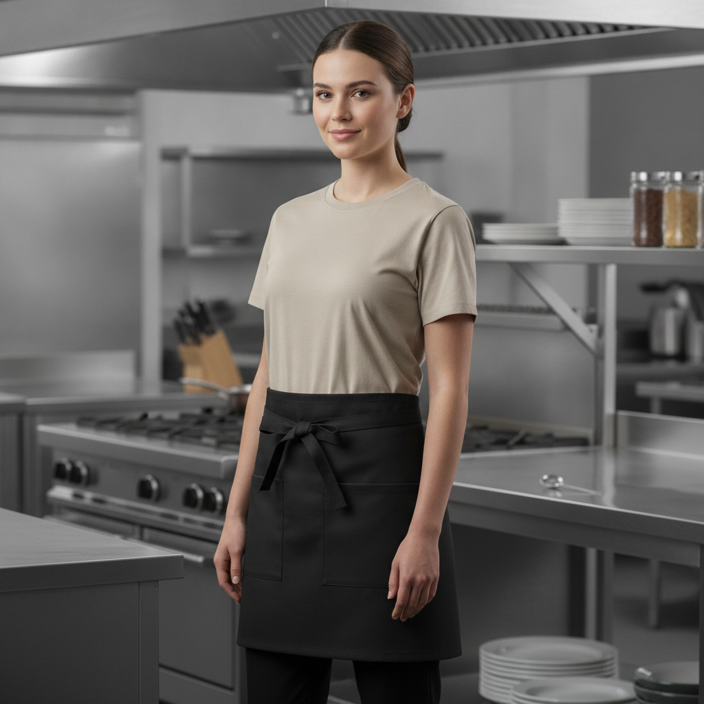 Cotton Canvas Waist Apron Black for Busy Staff