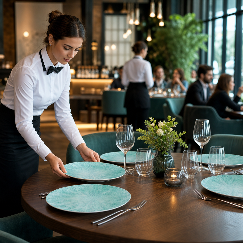 Oval Coupe Plates Aqua Porcelain for Dining Tables (Pack of 12)
