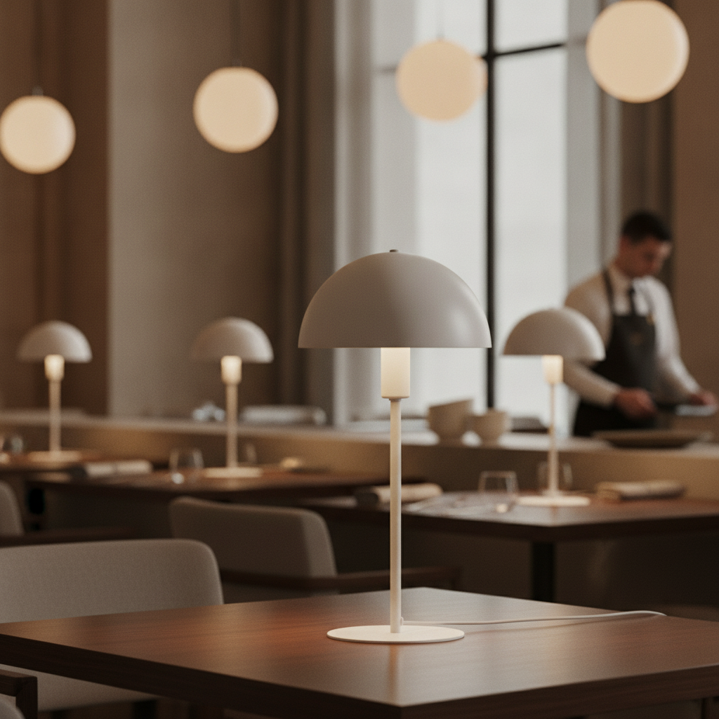 Metal White Indoor Table Lamp 400mm for Modern Spaces