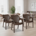 Brown Polypropylene Armchairs 800mm for Cafés & Restaurants (Pack of 4)
