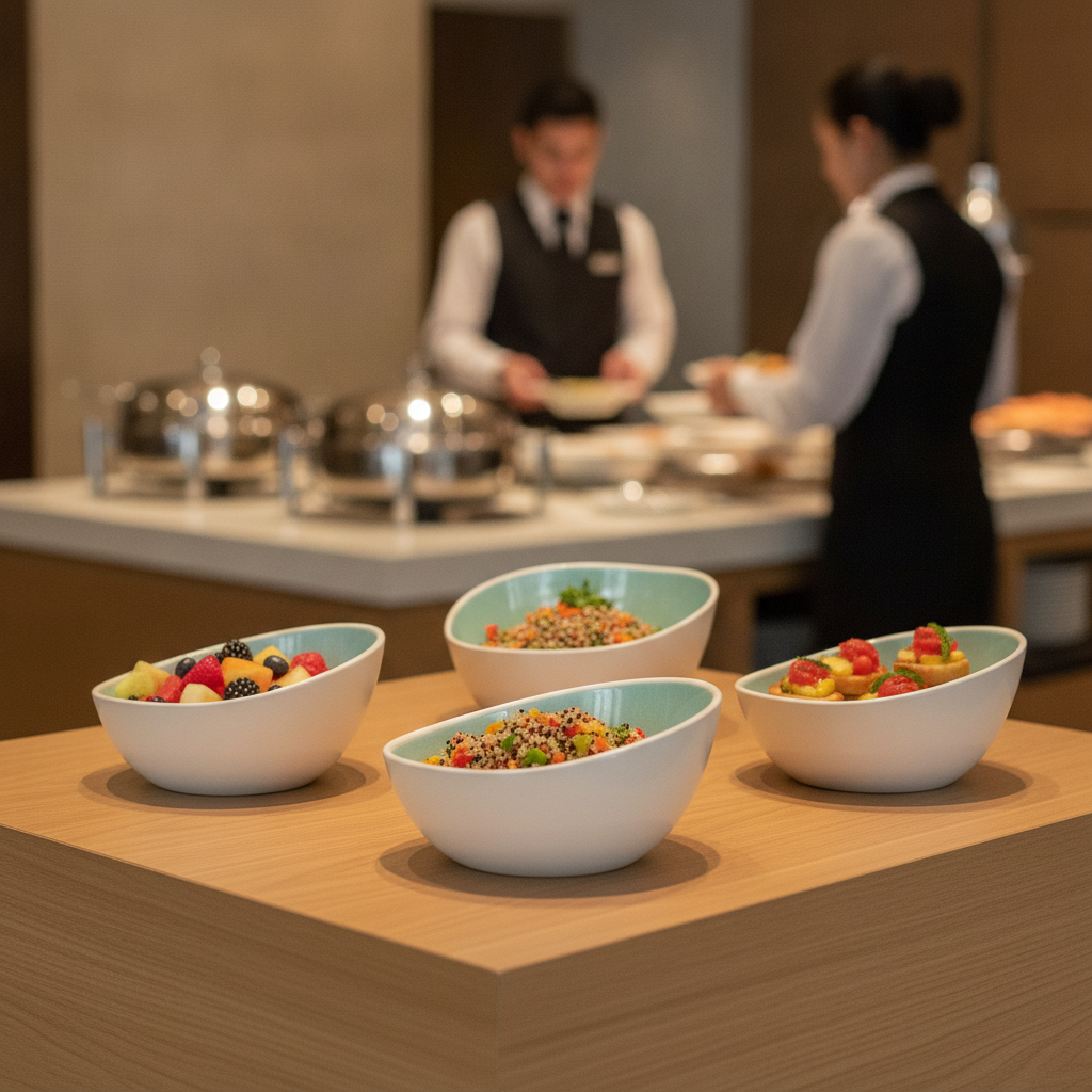 Melamine Bowl Green 1.2L for Buffet Displays