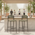 Rattan Outdoor Bar Stools with Aluminium Frame 1040mm for Hospitality Venues (Pack of 2)