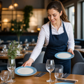 Slimline Plates 255mm Blue Porcelain for Cafés & Restaurants (Pack of 24)