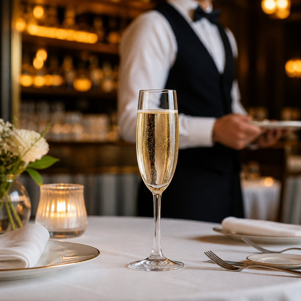 Clear Glass Champagne Flutes 170ml for Events & Banqueting (Pack of 48)