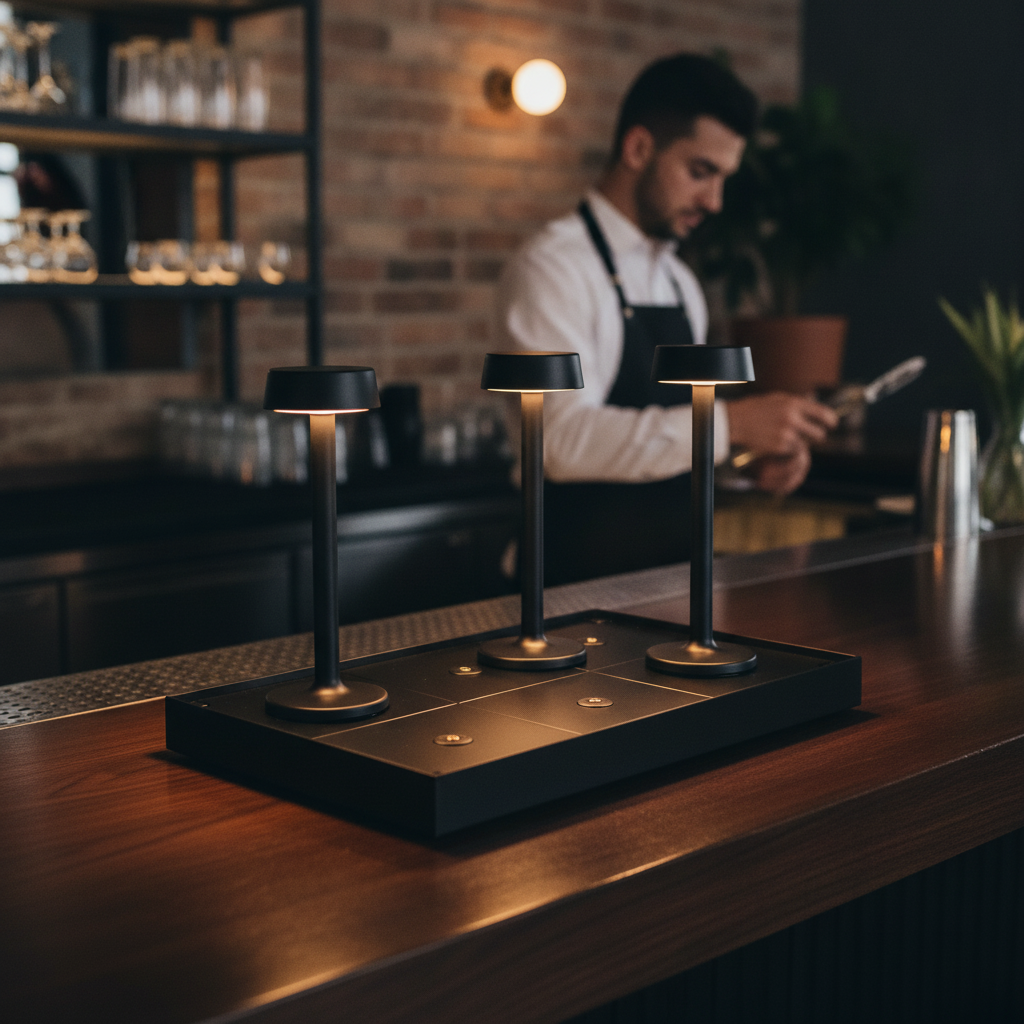 Metal Charging Tray 40mm for Magnetic Table Lamps in Restaurants