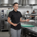 Black Polycotton Chef Shirt with Cool Vent Panels for Kitchen Use