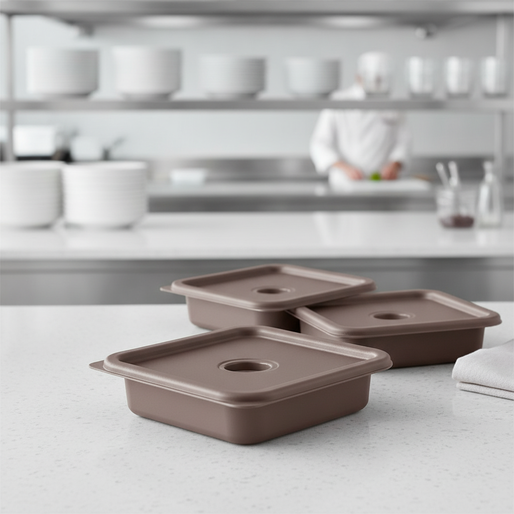 Polyethylene Brown Food Storage Container Lid for Professional Use