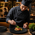 Round Plates 273mm Black Melamine for Buffet Presentations (Pack of 12)