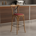 Rubber Wood Bar Chair with Padded Seat 1180mm for Stylish Seating