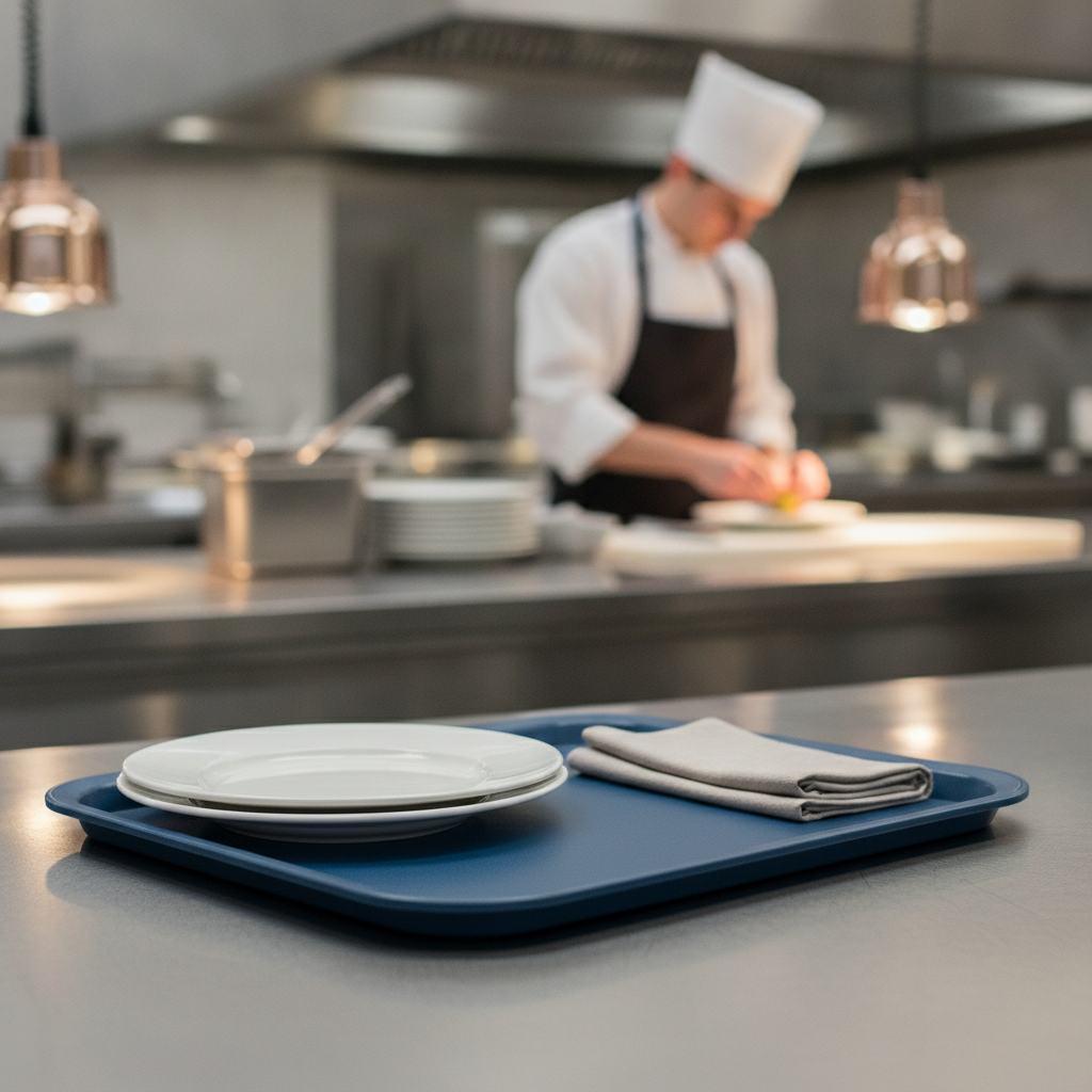 Fibreglass Non-Slip Rectangular Tray 350x270mm for Fast-Paced Dining