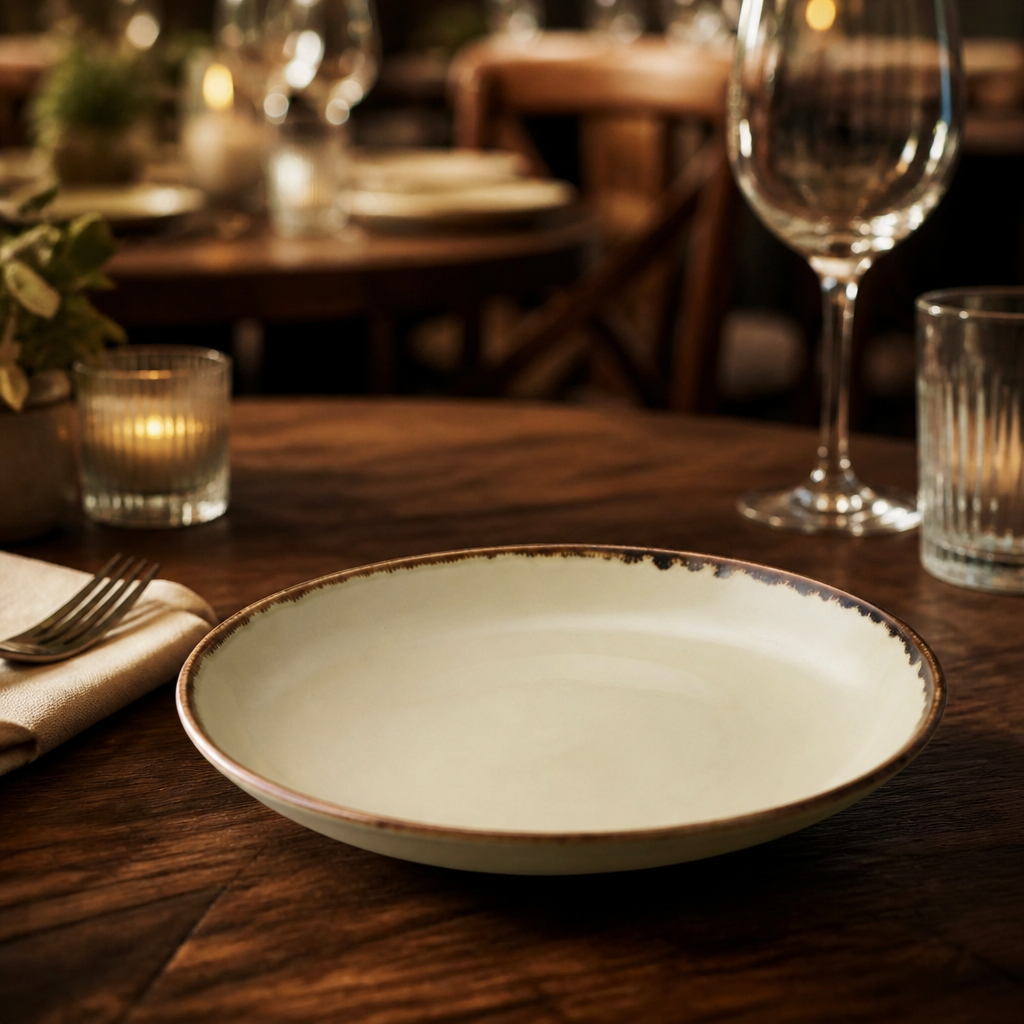 Handcrafted Porcelain Coupe Bowls in Linen for Rustic Dining