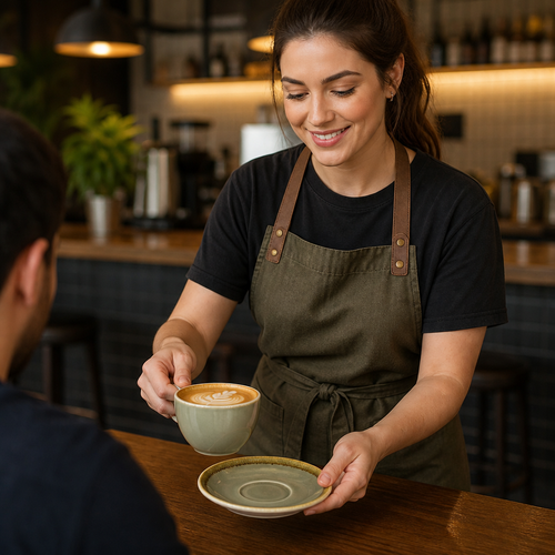 Cappuccino Saucers Moss 160mm Porcelain for Modern Cafés (Pack of 6)