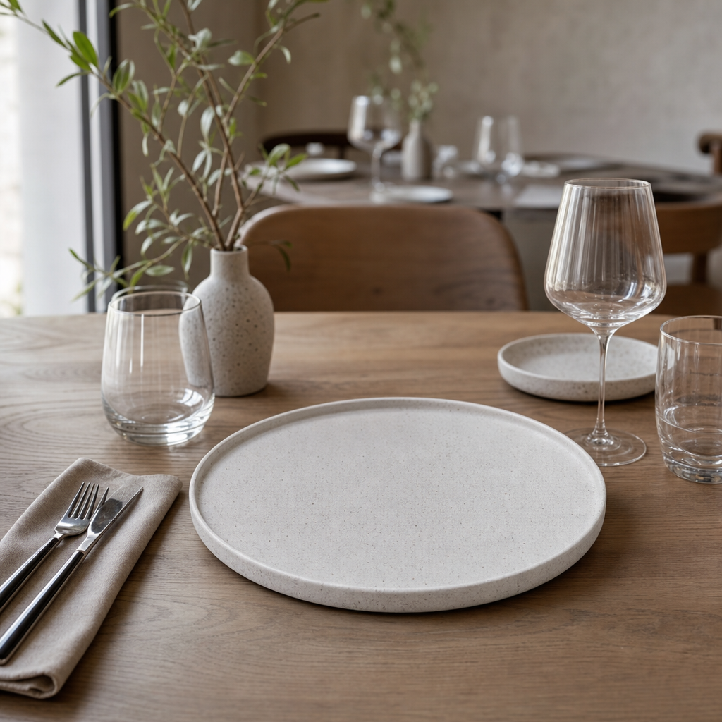 Wabi Sabi Round Porcelain Trays for Elegant Serving (Pack of 6)