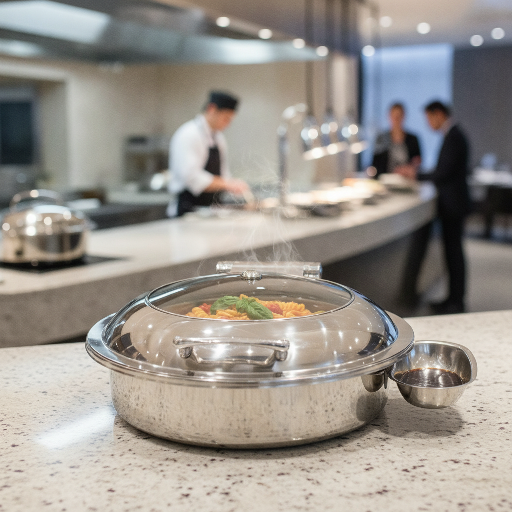 Stainless Steel Round Chafing Dish 9.1L for Buffet Displays