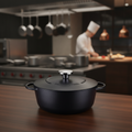 Enamelled Cast Iron Casserole Dish 4L for Home Cooking