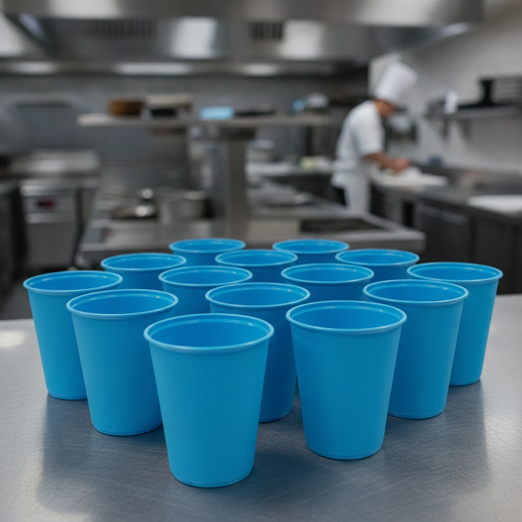 Polypropylene Blue Reusable Cups 430ml for Takeaway Outlets (Pack of 165)