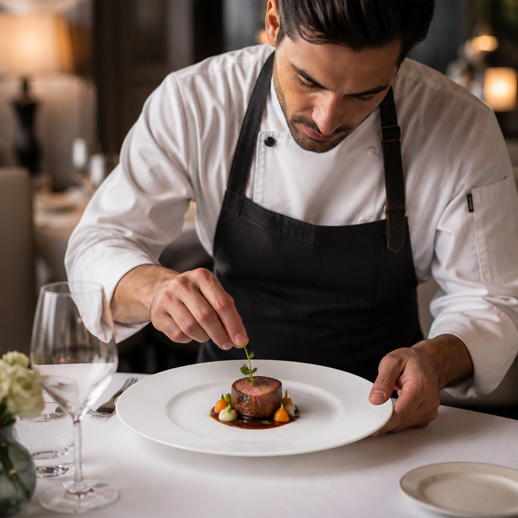 Wide Rim Flat Plate 335mm Bone China for Fine Dining