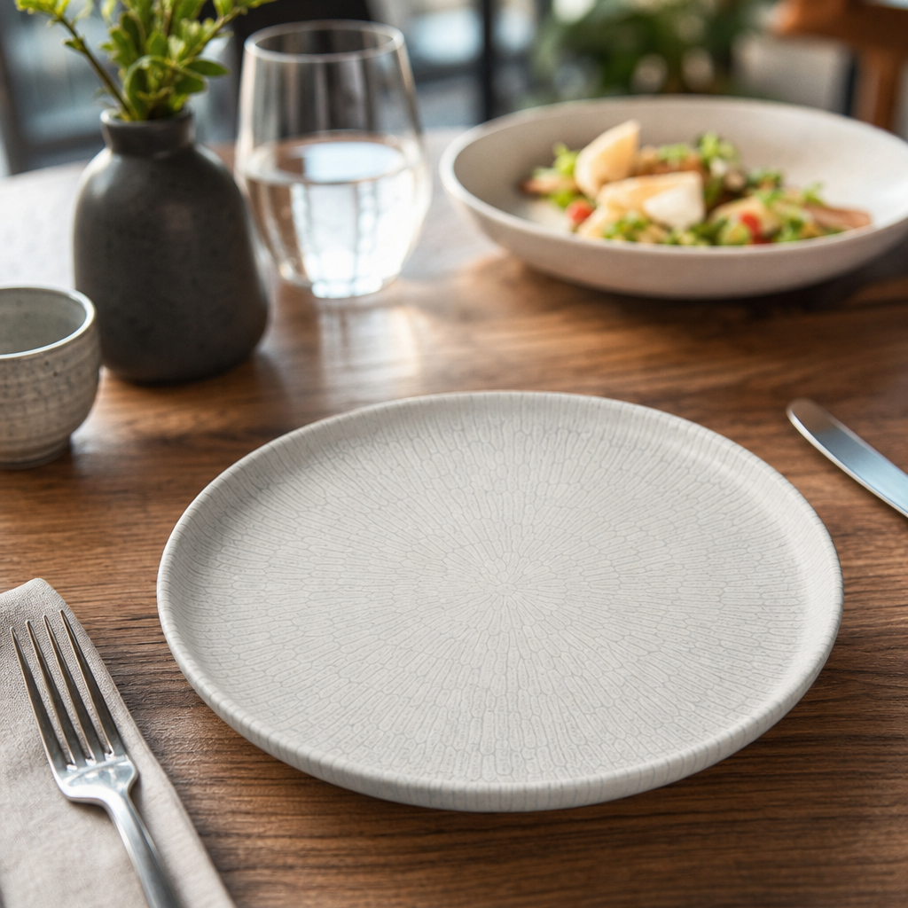 Walled Plates 157mm Grey Vitrified Ceramic for Restaurants & Cafés (Pack of 6)