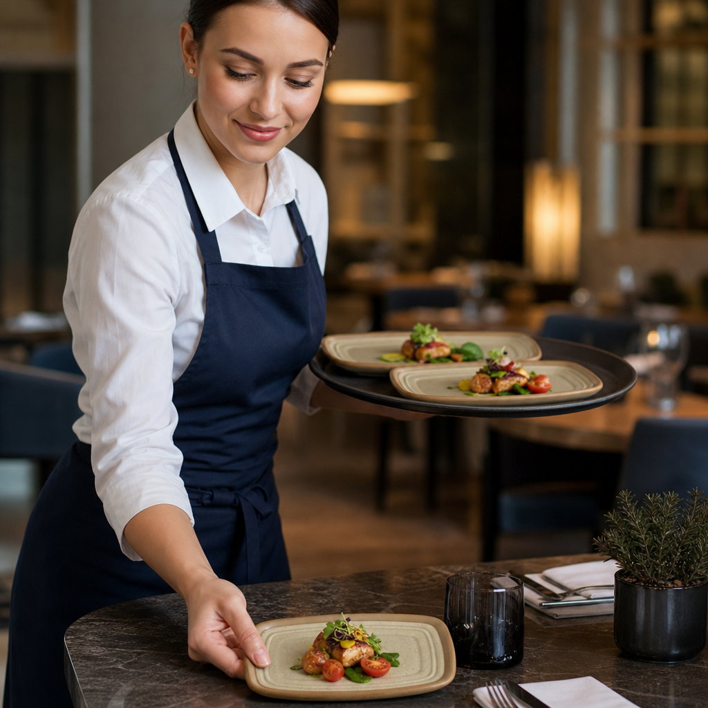 Rectangular Plates 150x110mm Ceramic for Hospitality Use (Pack of 6)