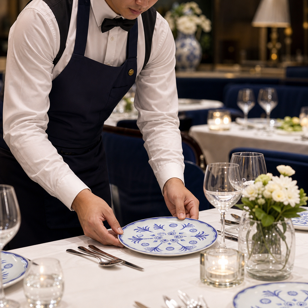 Coupe Plates 210mm Blue Bone China for Elegant Dining (Pack of 12)