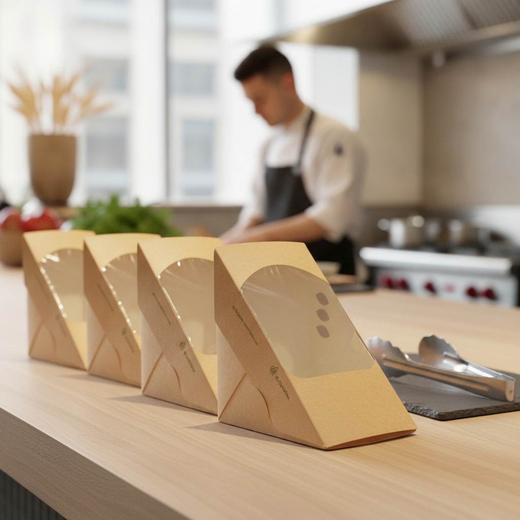 Paperboard Deepfill Sandwich Wedges 75mm for Takeaway Service (Pack of 500)