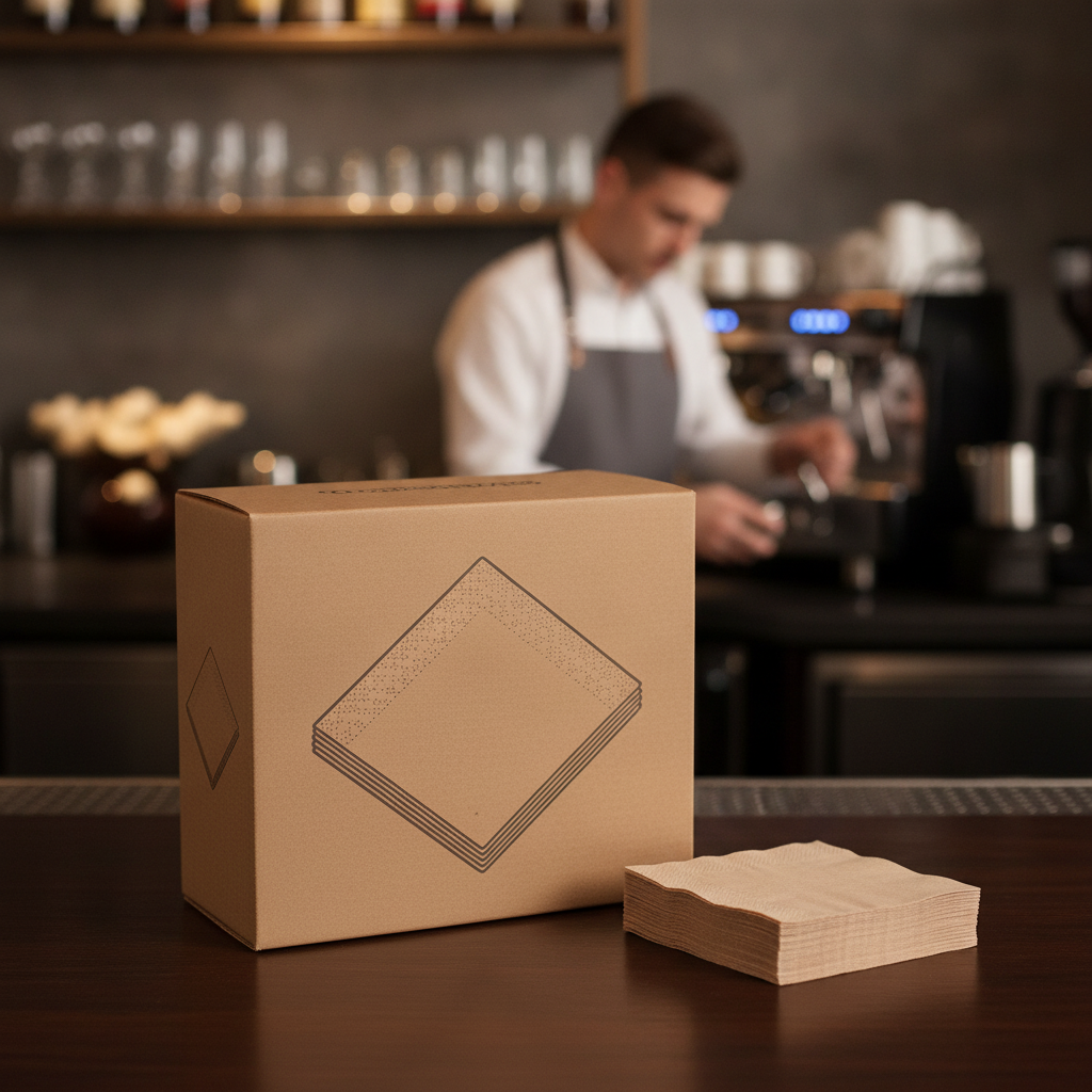 Recycled Paper Cocktail Napkins 24x24cm for Pubs & Restaurants (Pack of 4000)