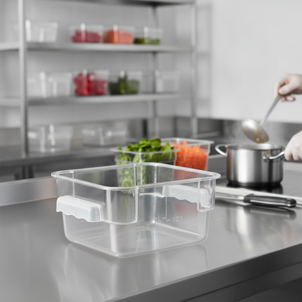 Polycarbonate Square Storage Container 1.5L for Professional Kitchens