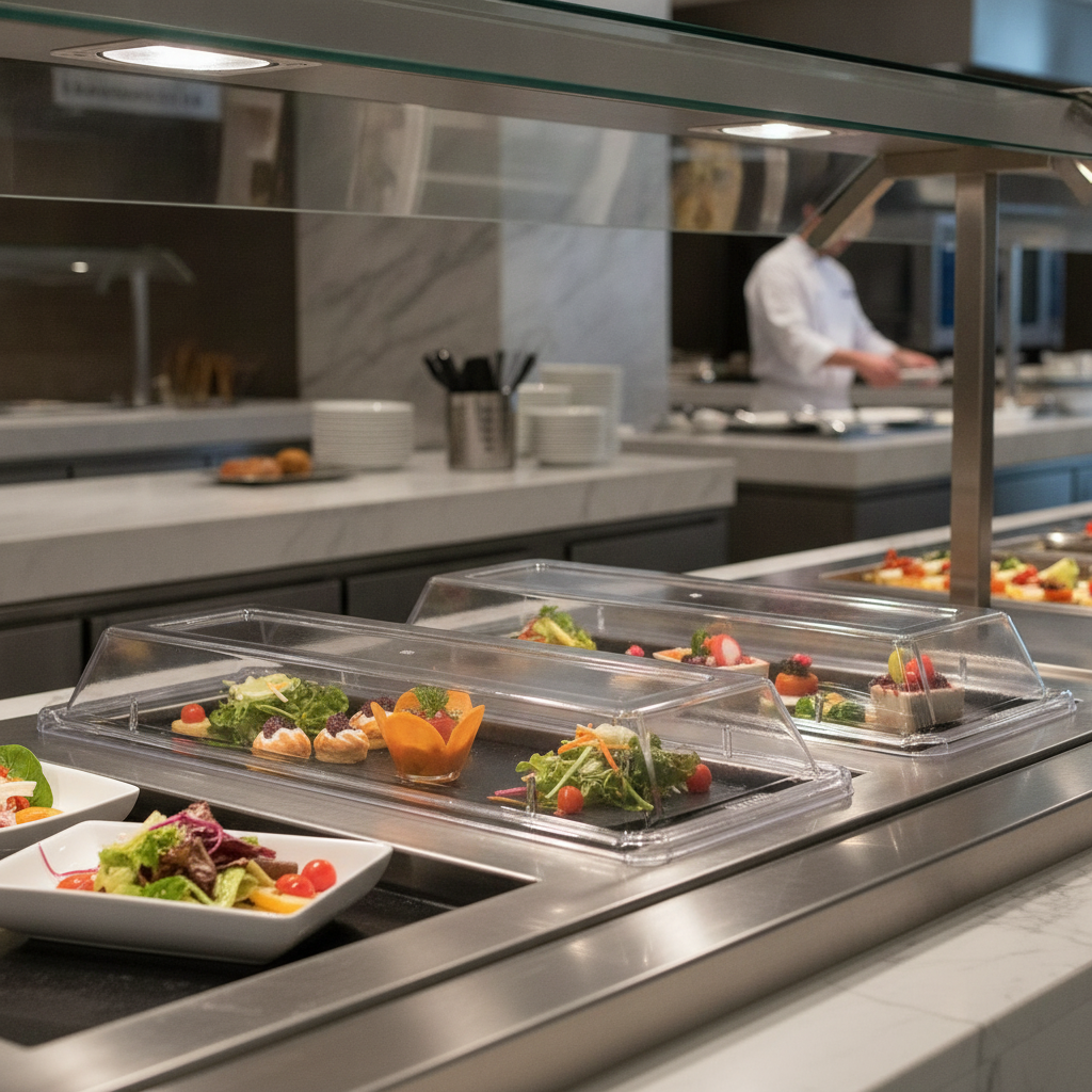 Clear Tritan Rectangular Buffet Covers 560x153mm for Food Displays (Pack of 2)