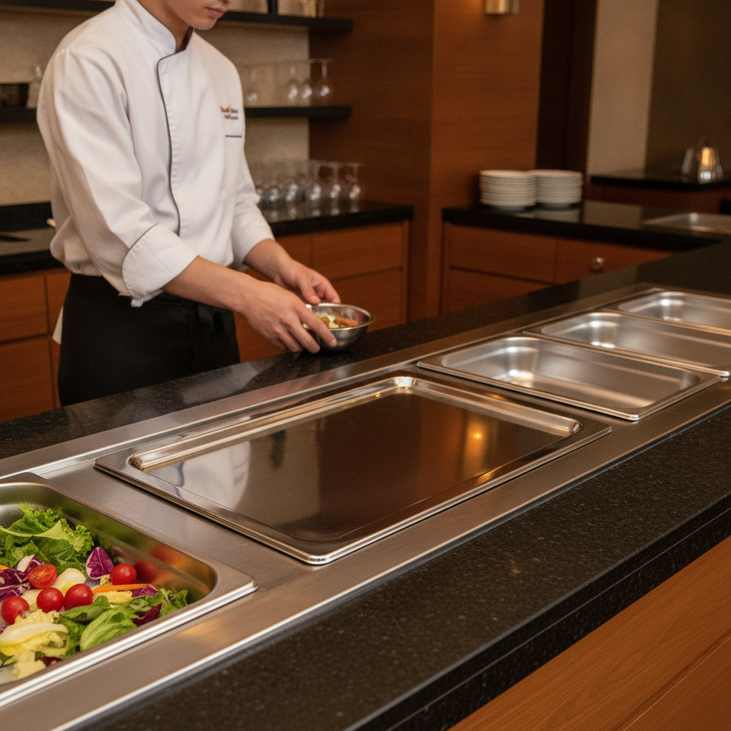 201 Stainless Steel Food Presentation Tray GN 1/1 for Buffets