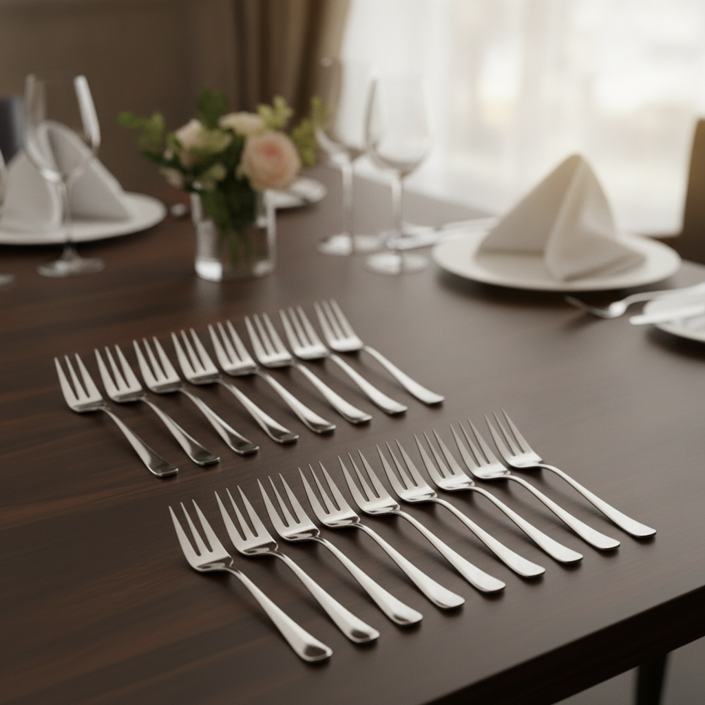 Stainless Steel Cake Forks for Elegant Dining (Pack of 12)