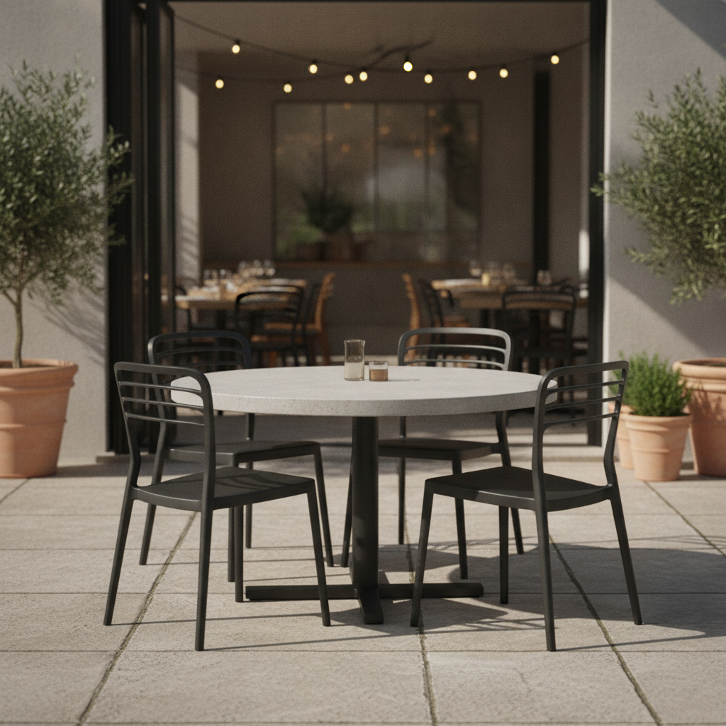 Recycled Plastic Outdoor Chairs 805x490mm for Indoor & Outdoor Use (Pack of 4)