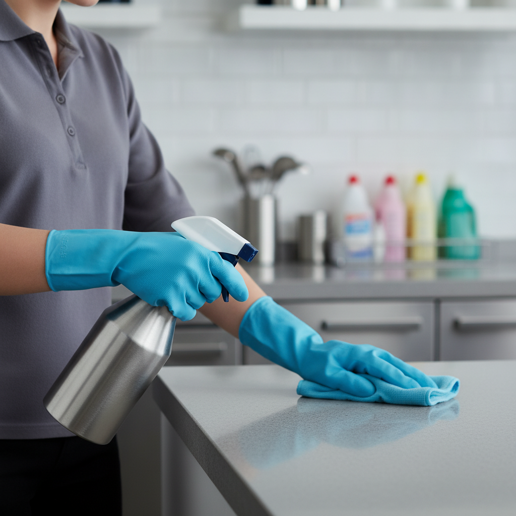 Liquid-Proof Latex Janitorial Gloves for Cleaning Tasks (Pack of 1)