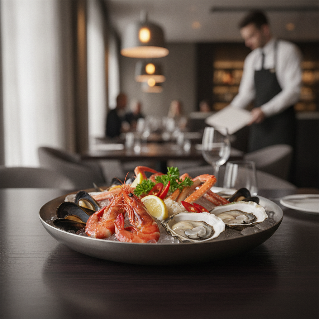 Stainless Steel Seafood Serving Bowl 350mm for Elegant Dining
