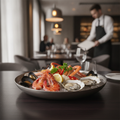 Stainless Steel Seafood Serving Bowl 350mm for Elegant Dining