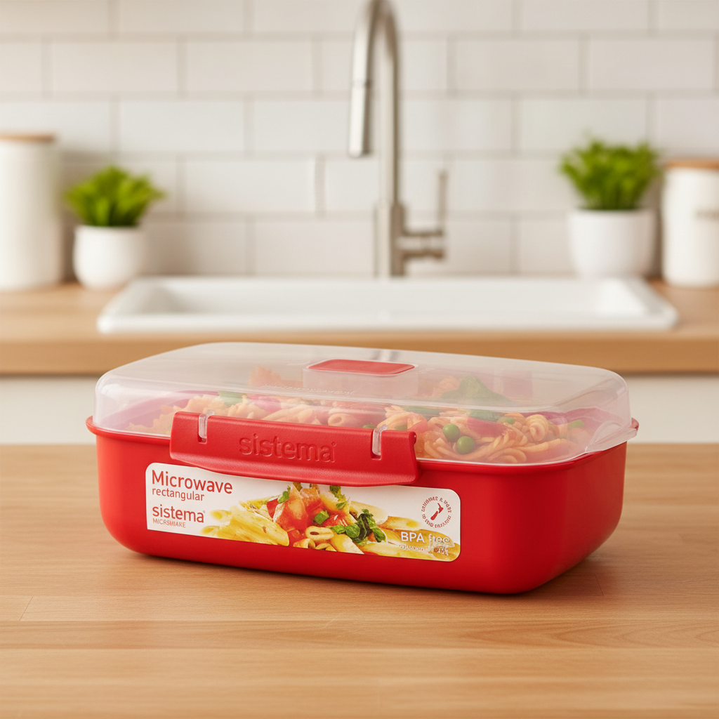 BPA-Free Plastic Rectangular Microwave Bowl 1.25L for Food Storage