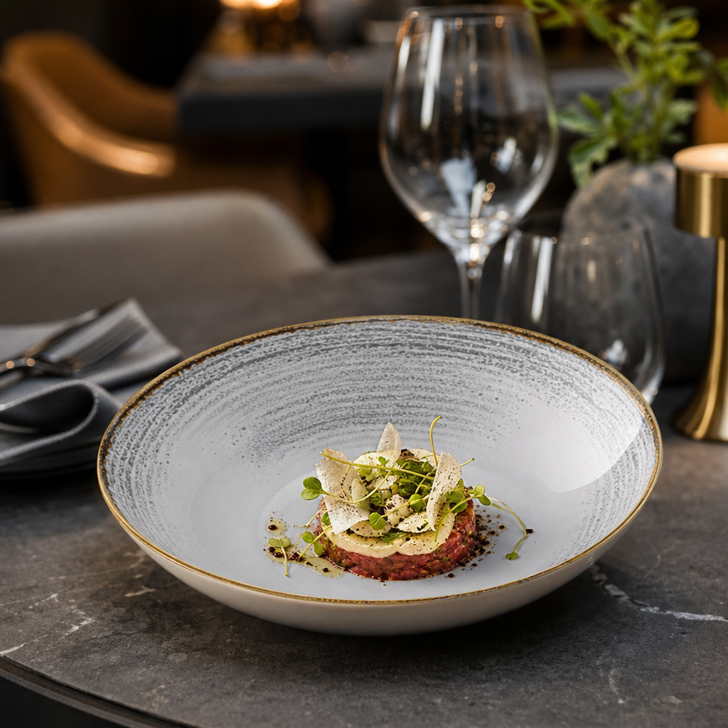 Evolve Coupe Bowl in Jasper Grey for Elegant Dining