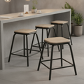 Galvanised Steel Low Stools 470x385mm for Bars & Cafés (Pack of 4)