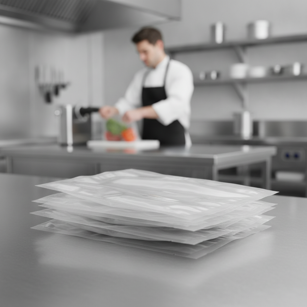 Polybutylene Compostable Vacuum Pack Bags 250x350mm for Professional Kitchens (Pack of 100)