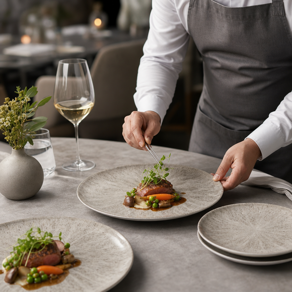 Coupe Plates Grey Vitrified Ceramic for Hospitality Use (Pack of 12)