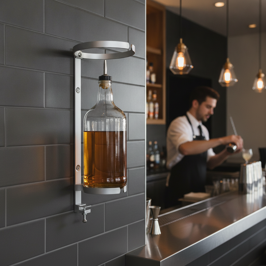 Aluminium Wall Bracket for 1 Gallon Bottles in Bars