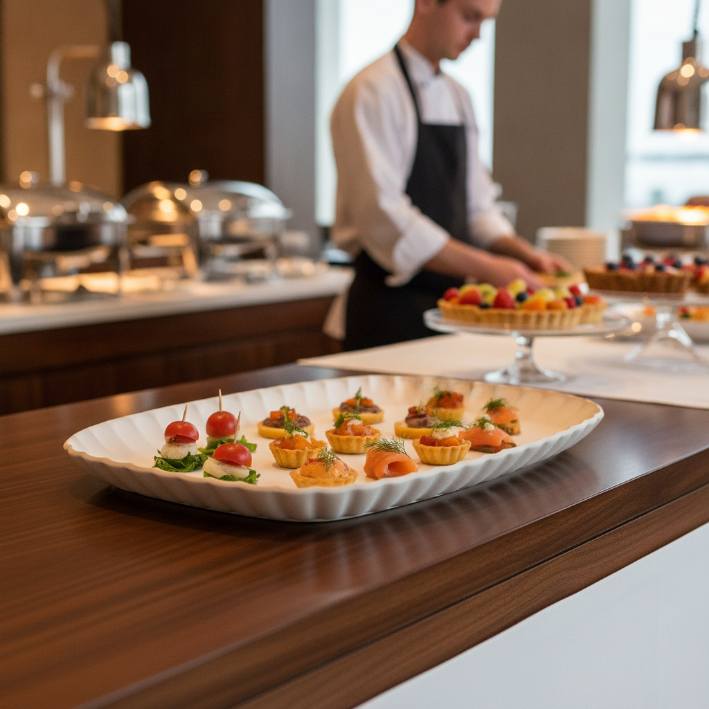 White Melamine GN 1/1 Tray 530x325mm for Buffet Displays