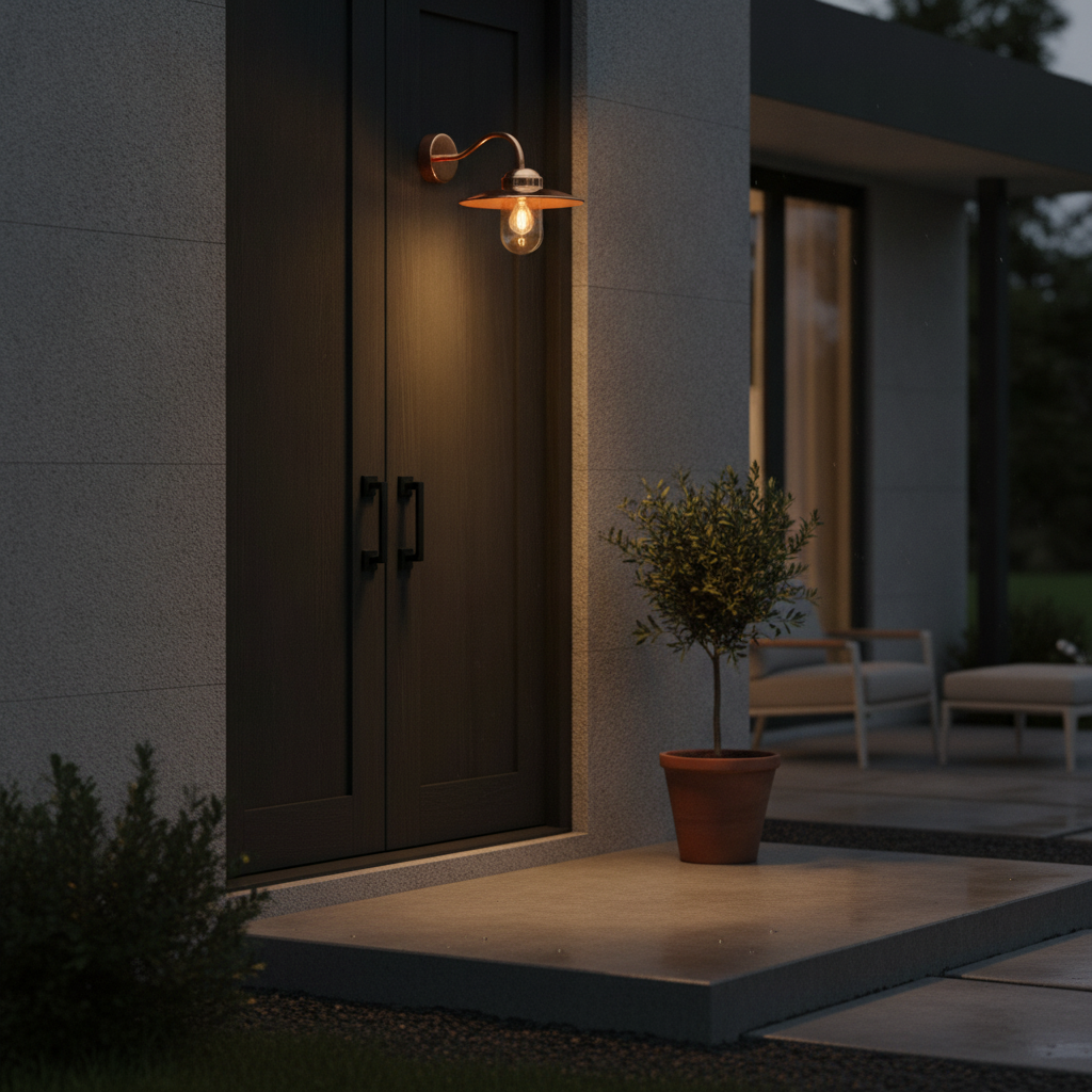 Copper Outdoor Wall Light for Illuminating Entrances & Patios