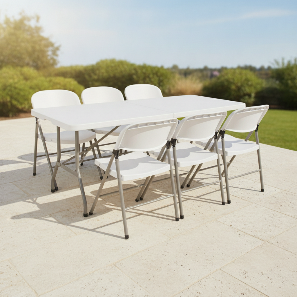 High Density Polyethylene Folding Table 6ft with Chairs for Outdoor Events