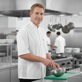 White Polycotton Unisex Cool Vent Chefs Shirt for Catering