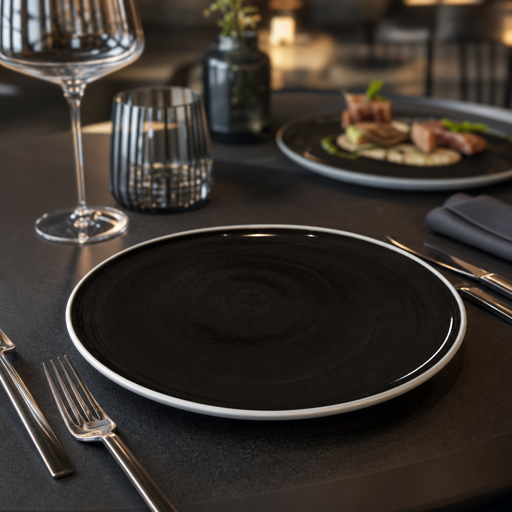 Stacking Plates 202.5mm Vitrified Ceramic for Contemporary Table Settings (Pack of 12)